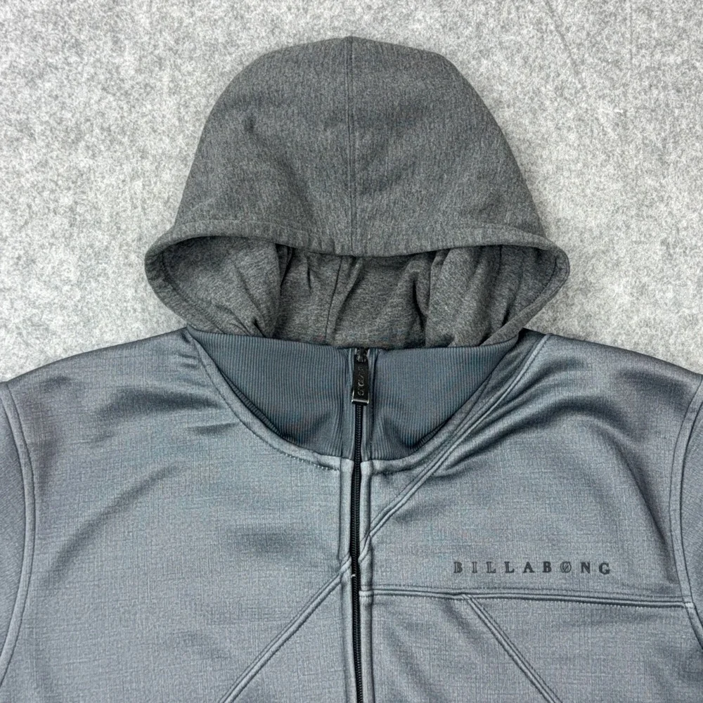 Billabong‎ Jacket Mens Small Gray 2-in-1 Fleece Lined Hooded Full Zip Surf Y2K